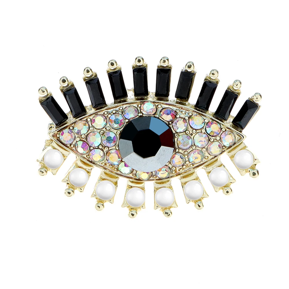 CINDY XIANG Rhinestone Beautiful Eye Brooches For Women 5 Colors Available Summer Fashion Jewelry