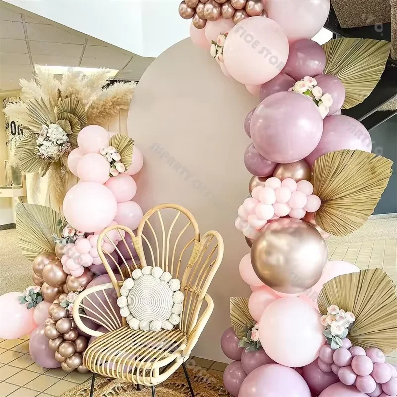 134pcs Balloons Garland Arch Kit Blush Pink Purple Rose Gold Balloon Wedding Decorations Baby Shower Bride To Be Bridal Birthday