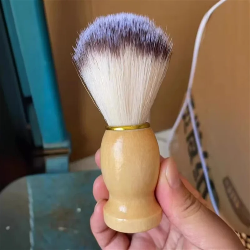 1/6PCS Men's Shaving Brushes Set Hair Beard Brush Cleaning Tool Wood Handle for Barber Salon Facial Shave Accessories