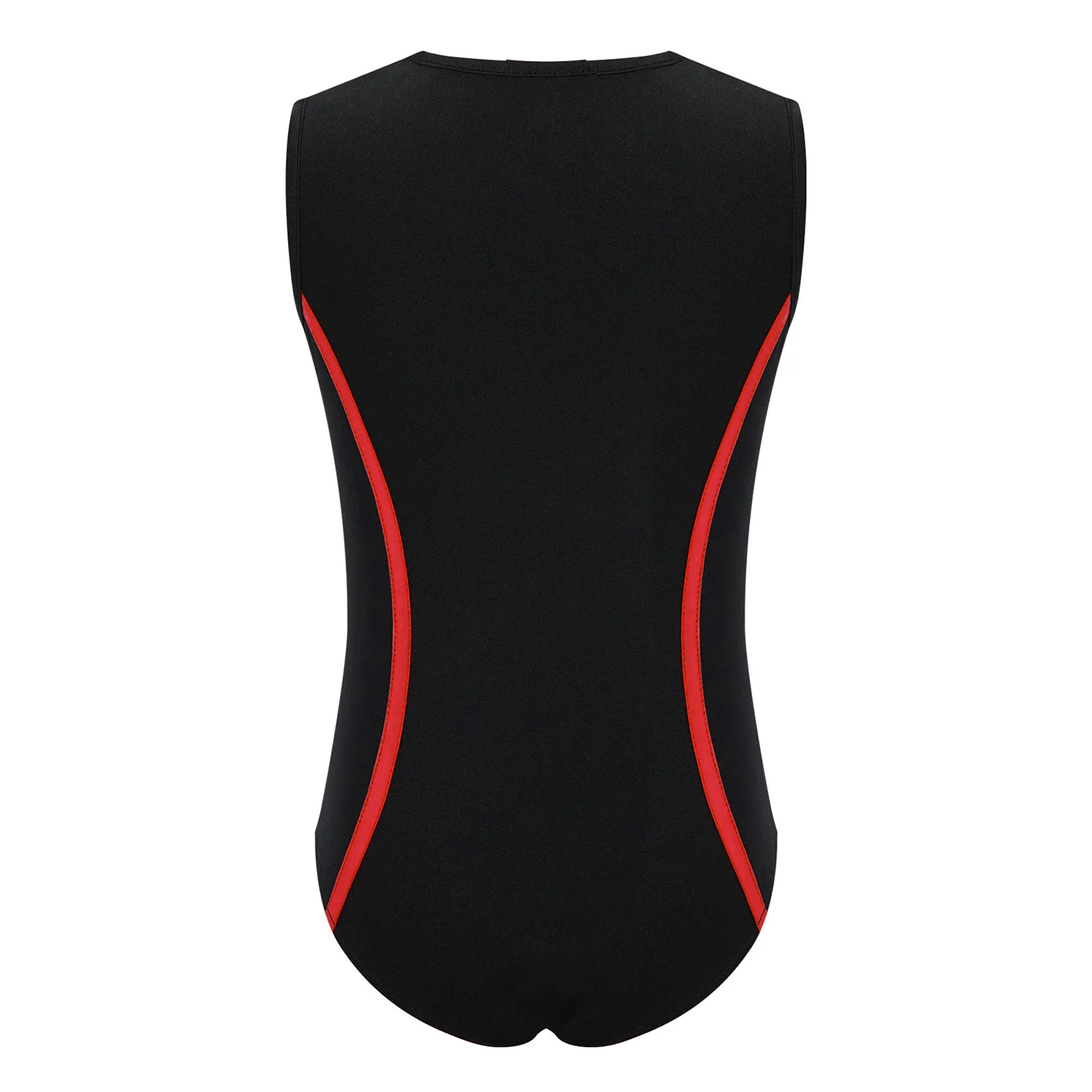 Kids Boys Bodysuits Gymnastics Skating Outfit Metallic Contrast Color Fitness Gymnastic Leotard Boy's Sleeveless Sports Bodysuit