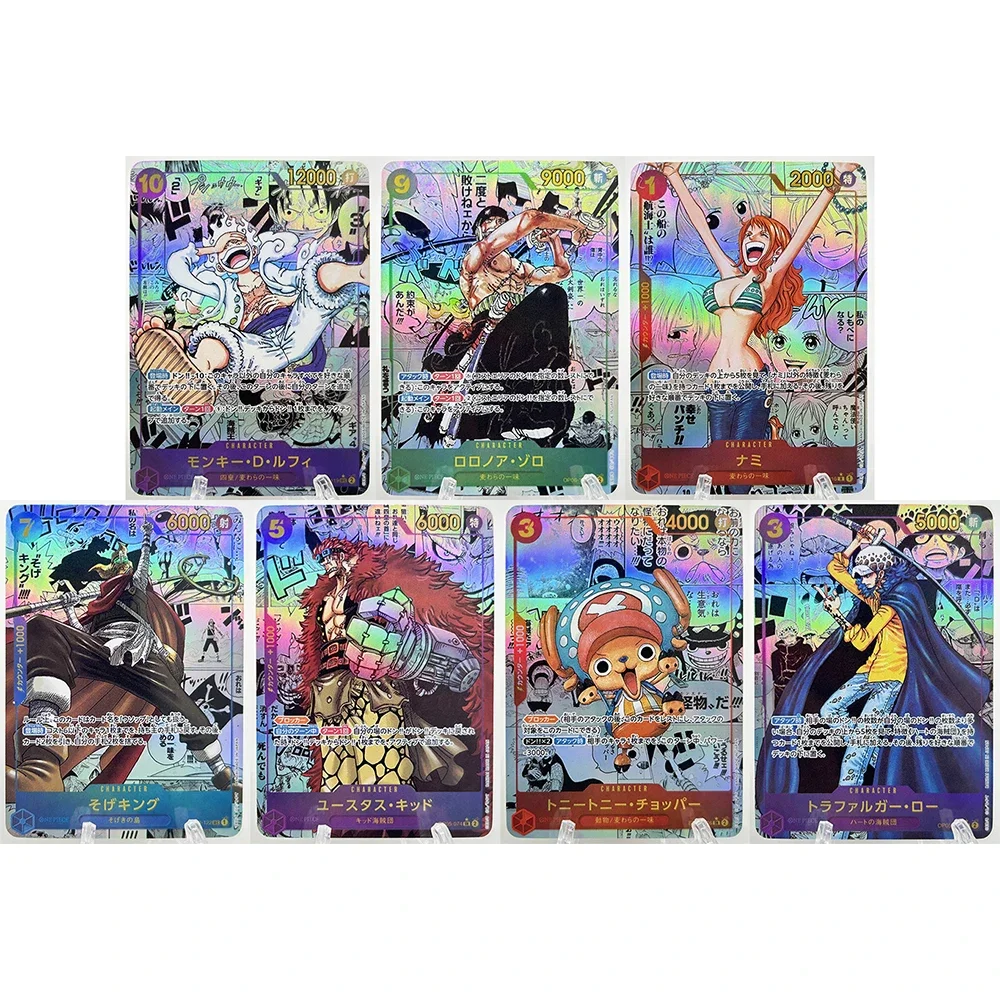 Anime One Piece DIY ACG Rainbow Premium brokatowa karta chłopiec karta kolekcjonerska świąteczny prezent urodzinowy Shanks Gol D Roger