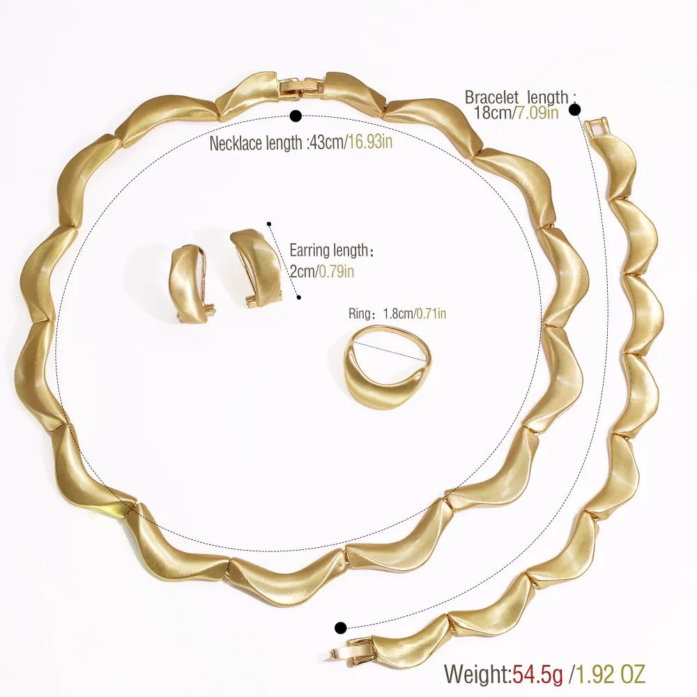GZJPEI Fashion Simple Women Jewelry Set Cloud Shape Choker Necklace Smooth Metal Bracelet Italian Jewellery 2025 Christmas Gift