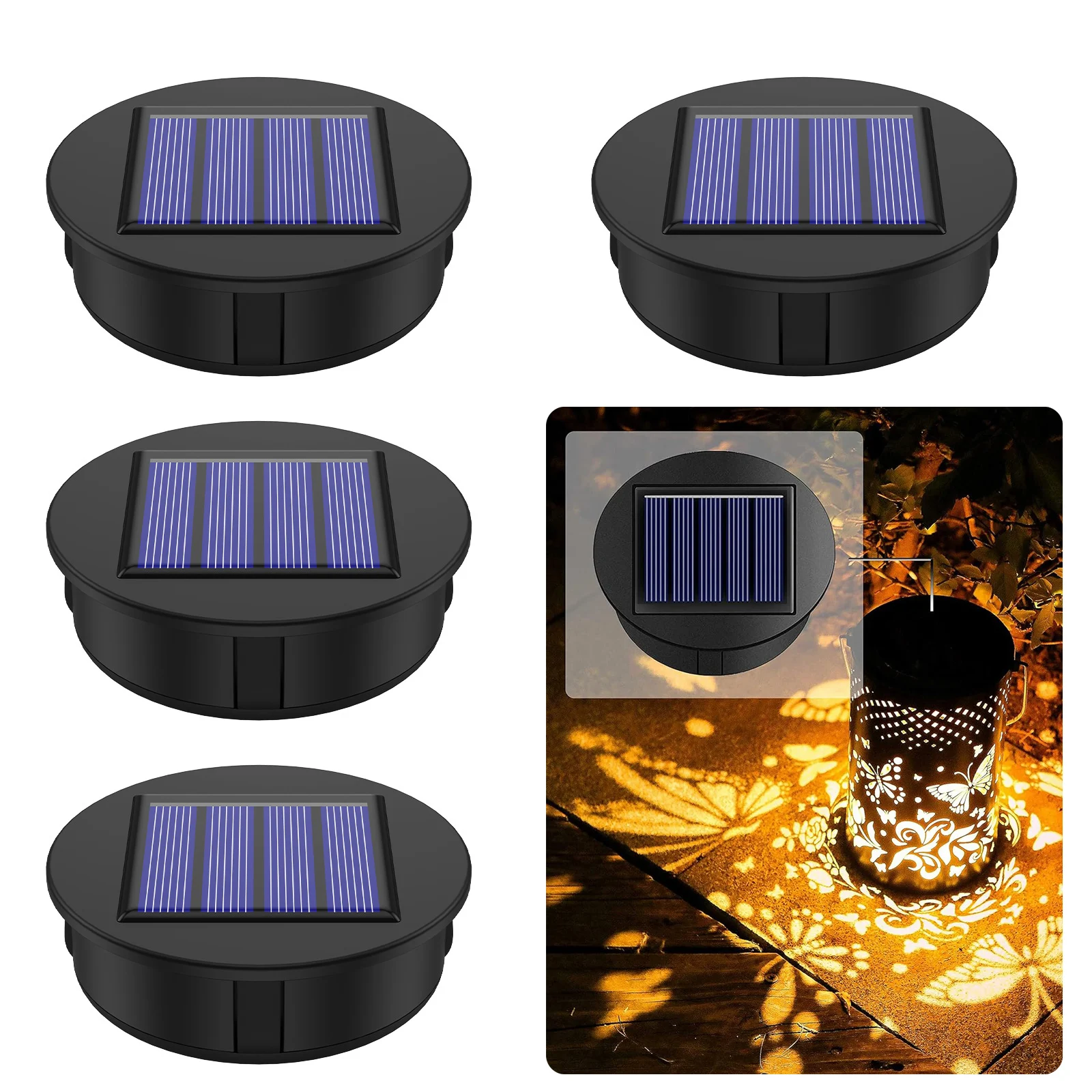 4/8PCS Solar Light Replacement Top IP65 Waterproof LED Solar Panel Light Outdoor Pendant Light Parts Garden Lighting Accessories