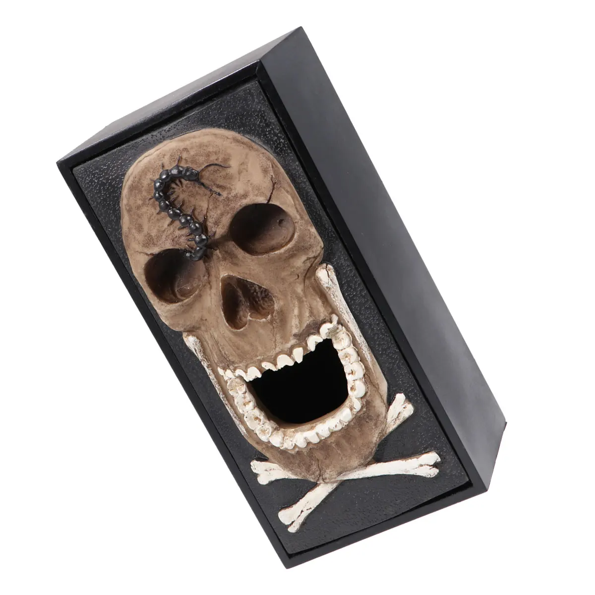 

Retro Skull Face Tissue Box Cover High Grade Resin for Easter Halloween Home Office Bathroom Decor Skull Tissue Holder