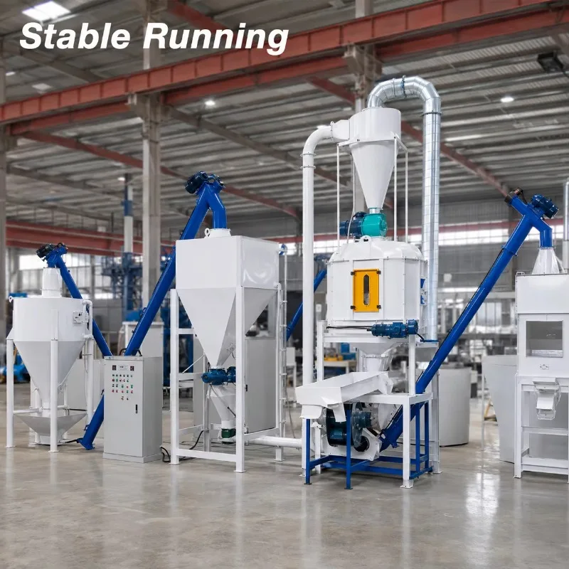 Animal Powder Feed Processing Line Automatic Feeding Mixing Packing Assembly Line For Commercial Plant Animal Powder Feed