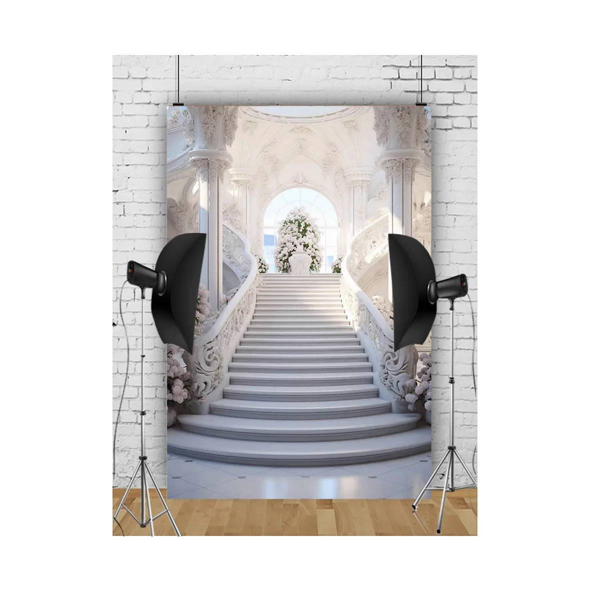 Indoor Stage Gradient Tones Halo Lighting Photography Background Portrait Shoots Wrinkle-Resistant Photo Studio Backdrops UV-03