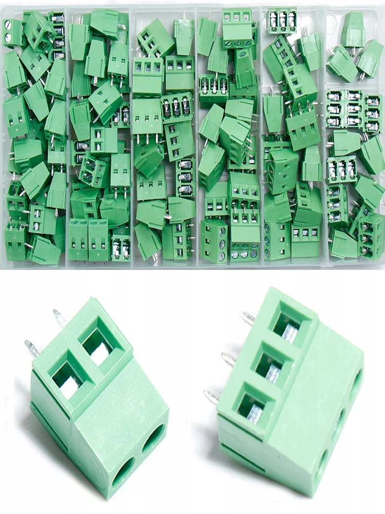 

60/40pcs KF301-5.0-2P KF301-3P pitch 5.0mm straight pin 2P 3P screw PCB terminal block connector teal 14-22AWG