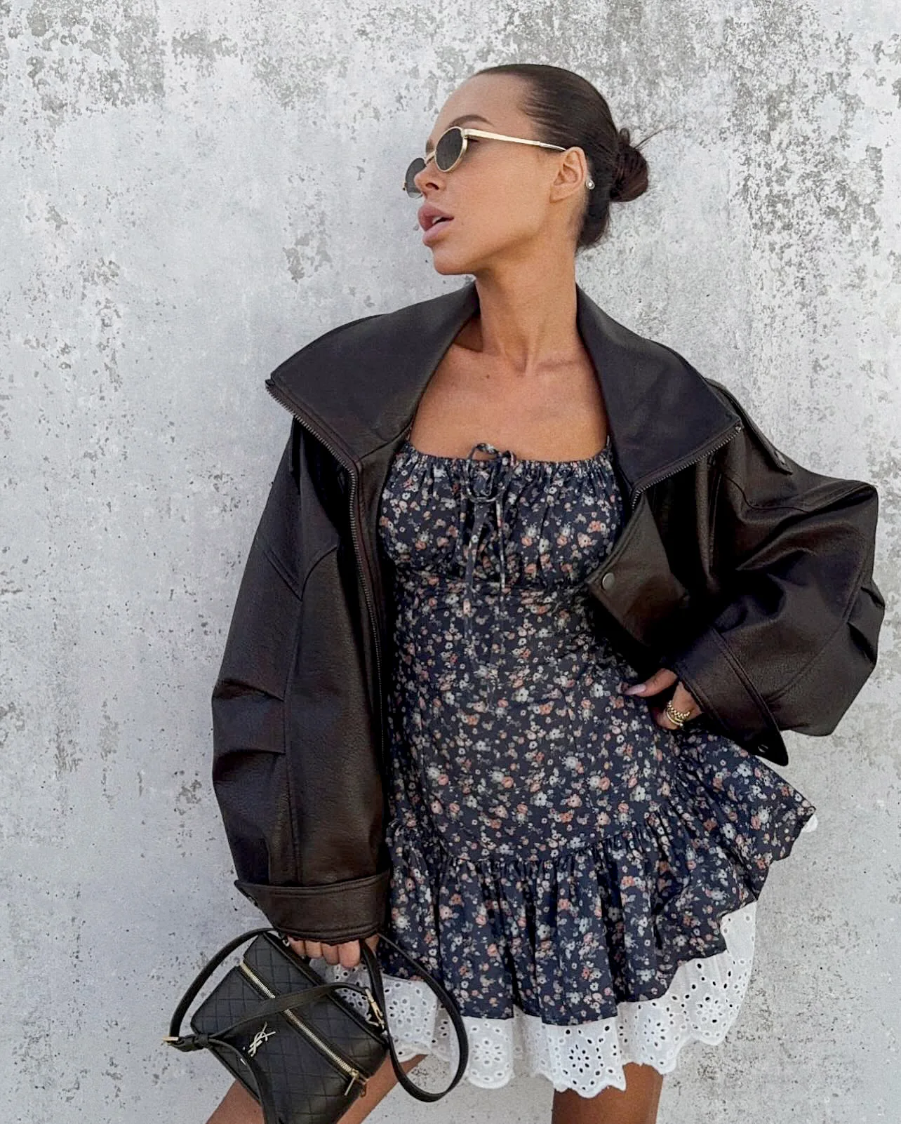 2025 여름 신상 프랑스 레이스 플로럴 스플라이싱 하이웨이스트 출근룩 원피스 (세련된 디자인)