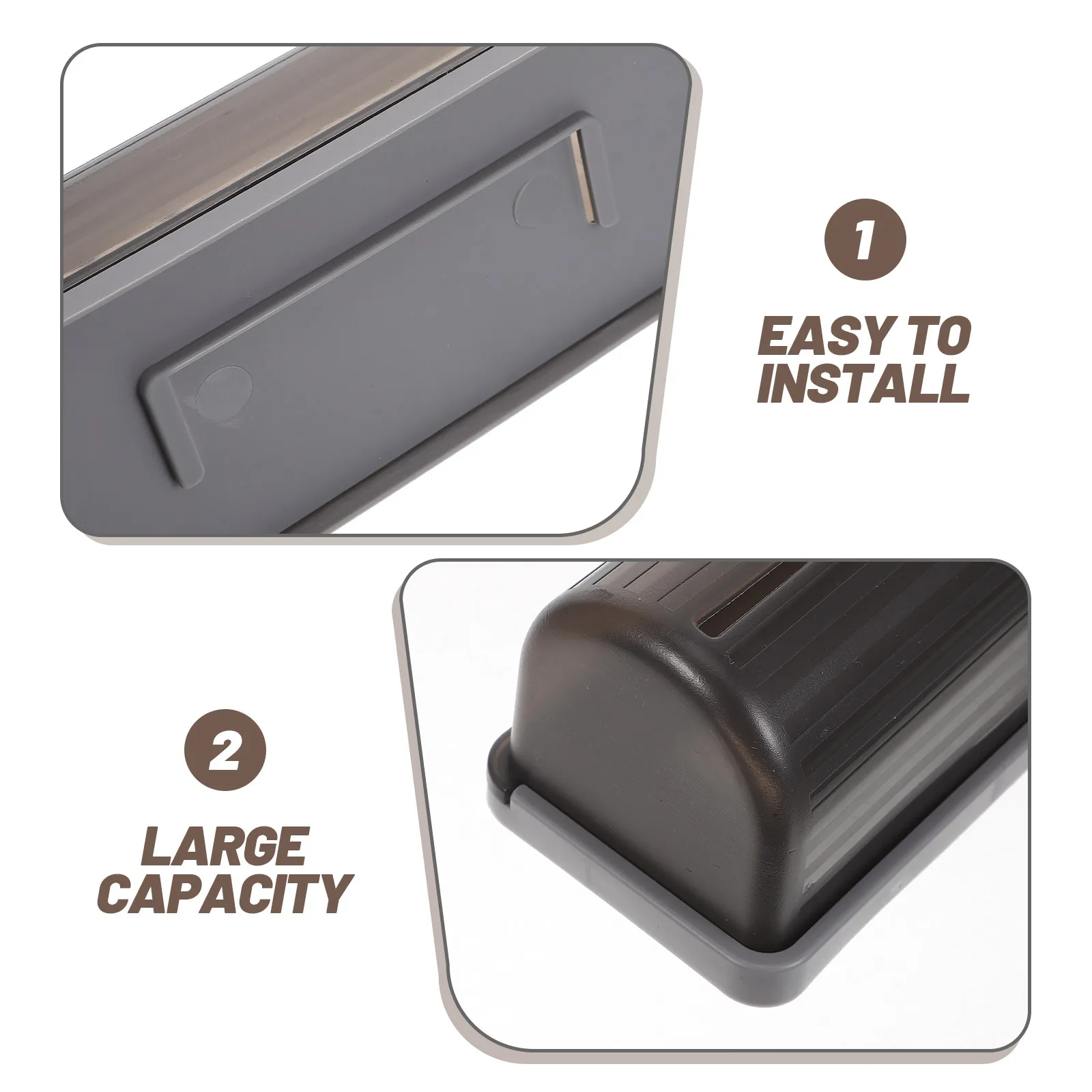 Wall Mounted Trash Bag Box Fits 6x2.36" Roll Storage Container Garbage Dispenser Organizer Plastic For Kitchen Cabinet Door view 4