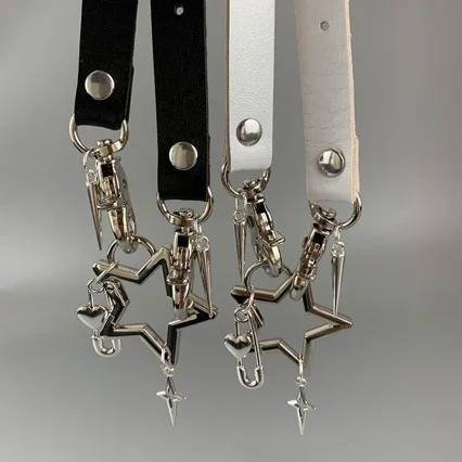 Pentagram Choker For Women, Subculture Necklace With Rivets, Metal Punk Gothic Y2K Hot Girl Neck Accessory, Unisex Versatile