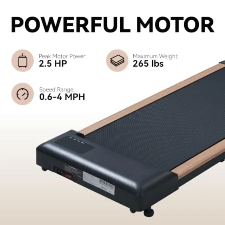 Under Desk Treadmill, Portable Walking Pad for Home Office: Aluminum Alloy Frame, Black, Foldable Quiet Motor