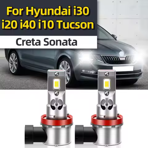 For Hyundai i30 i20 i40 i10 Tucson Creta Sonata LED 300W 30000LM Car Headlights 6000K H11 H8 H9 H16JP Fog Driving Running Lamps