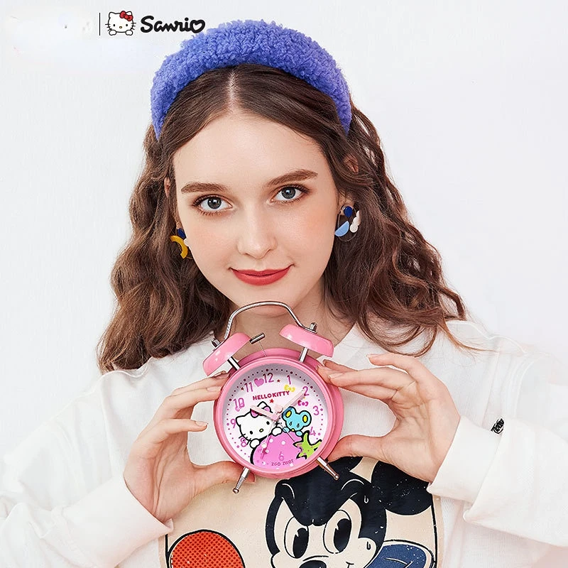 Sanrio Hello Kitty Kuromi My Melody Alarm Clock Girls Cartoon Children Students Bedside Clock To Wake Up The Alarm Clock