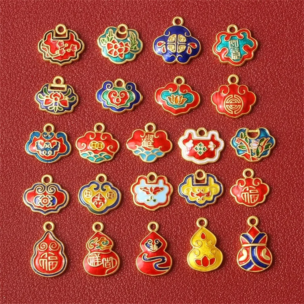 

Ancient-style Copper Gold-plated Sand Gold Ruyi Peace Lock Pendant Diy Bracelet Necklace Hairpin Clothing Car Accessory Material