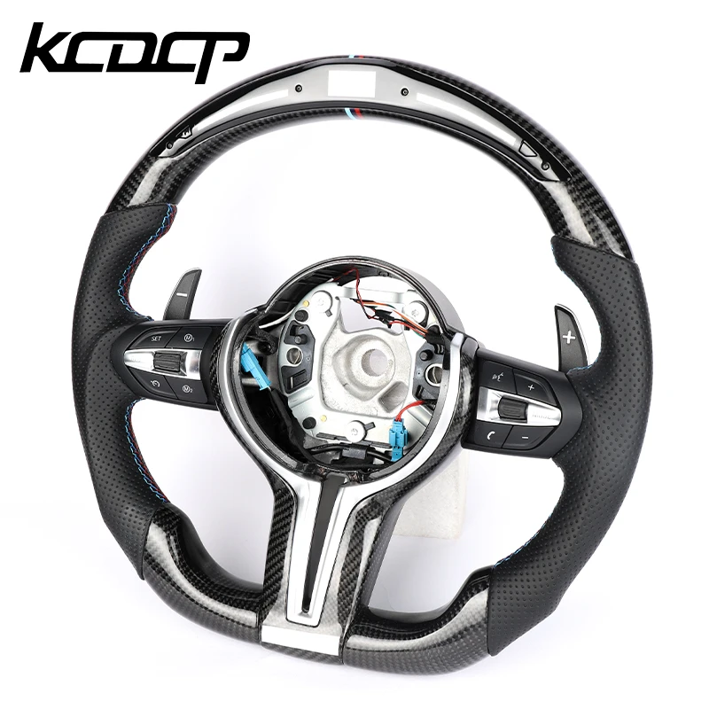 Fit For BMWs F30 F31 F32 F10 F20 F22 F15 F16 X1 X3 X4 X5 X6 LED Carbon Fiber Steering Wheel