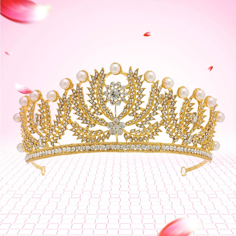 

Retro Crown Baroque Bridal Tiara Vintage Women Wedding Hairpiece Elegant Headwear Decorations Hair Accessories