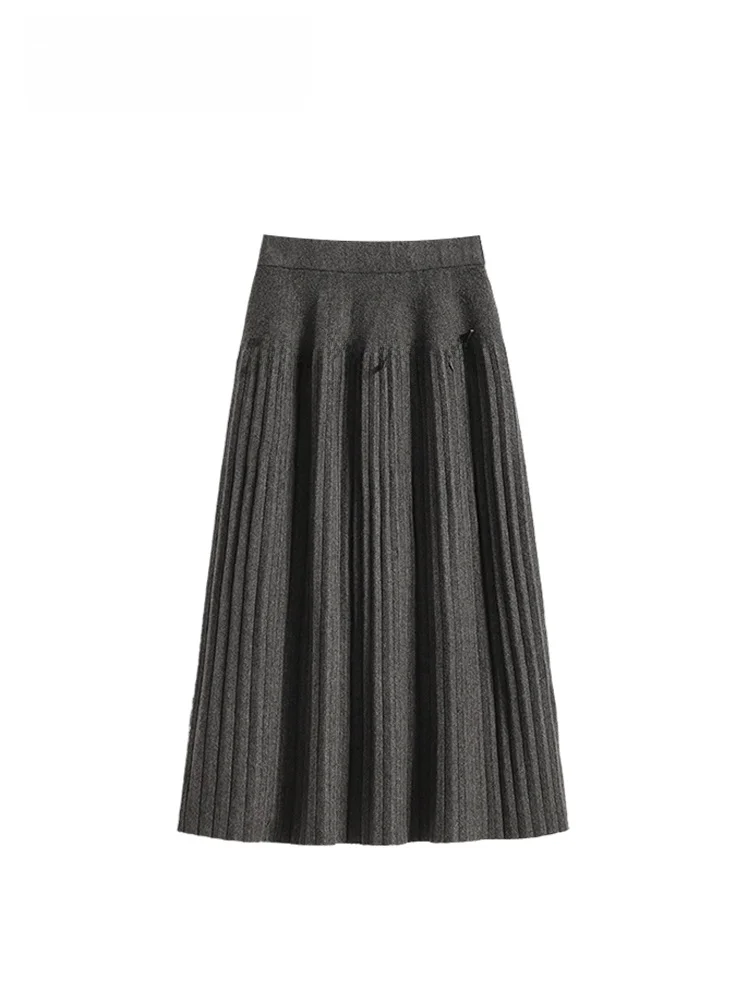 

High Waist A-Line Midi Skirt for plus Size Women Casual Sle Knot Decoration Loose Fit Faionable Spring New Arri...