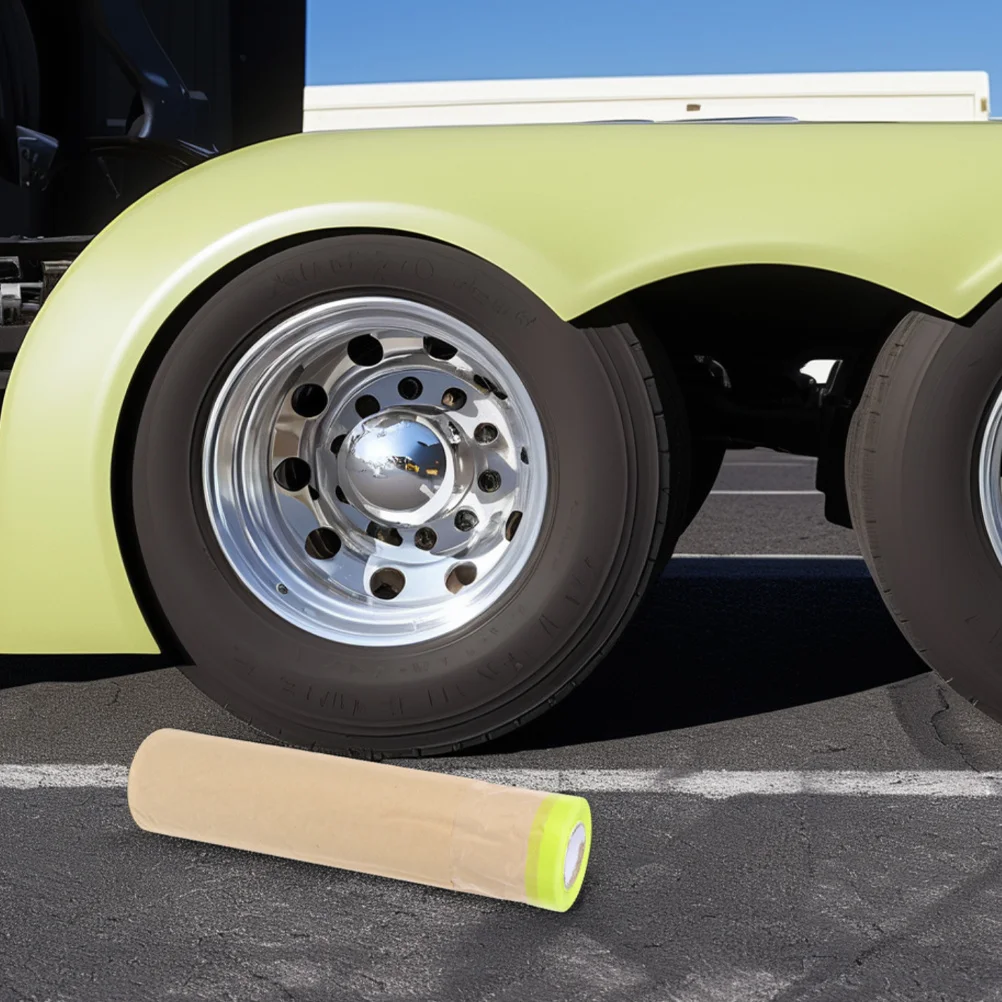 

1pcs 1 Roll Paint Wall Floor Protection Car Masking Car Auto Body Protective Painters Roll Painting Paper Paper Brown