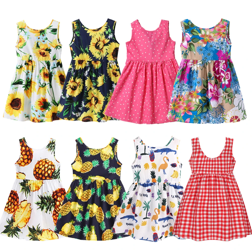 Girls Summer Flower Dress 1-7 Years