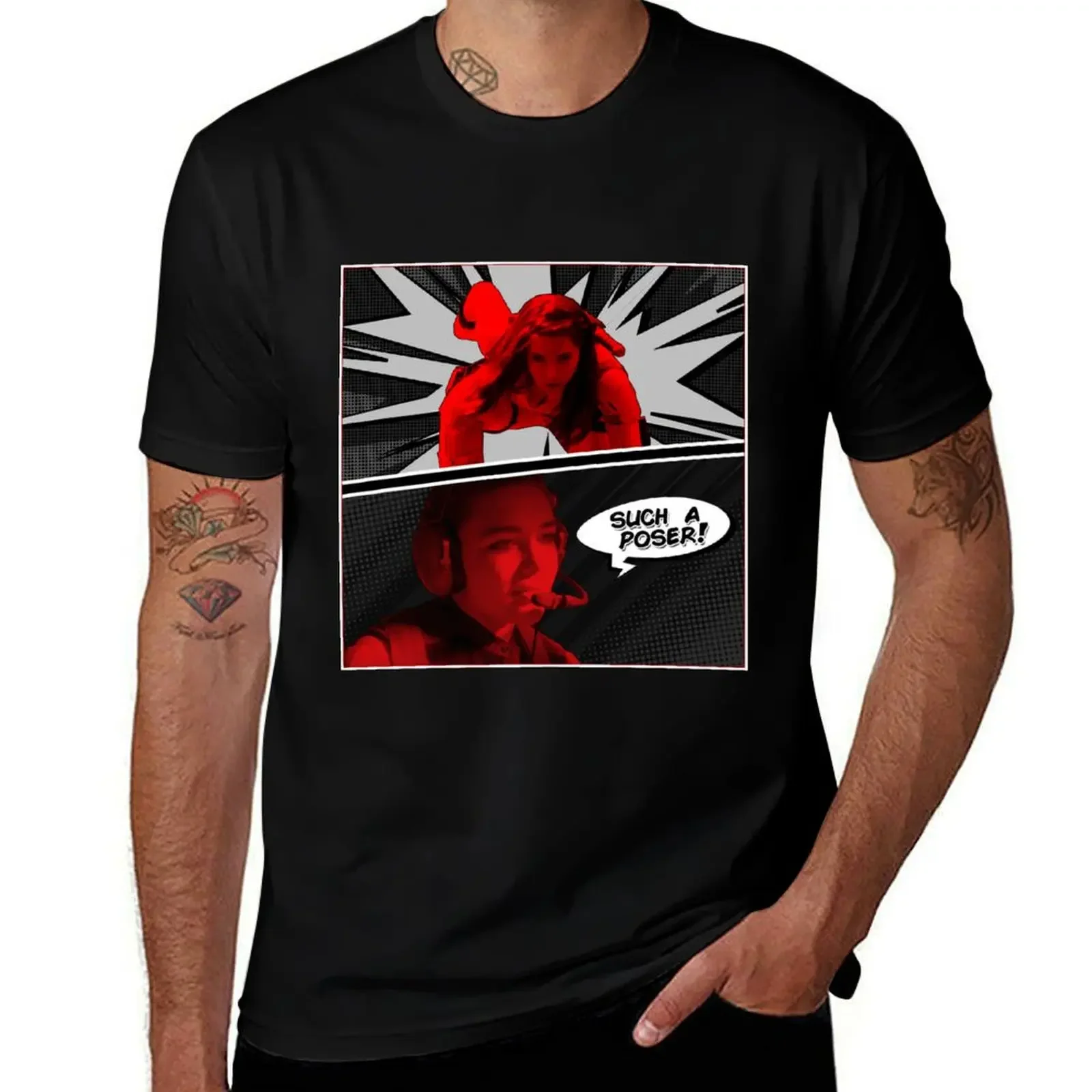 Black Widow's Such a poser! Comic Strip T-Shirt Louboutins animal prinfor boys quick-drying heavyweight t shirts for men