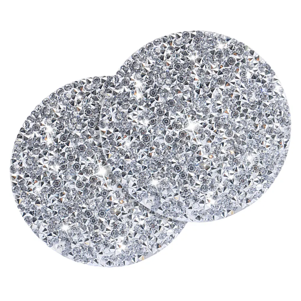 

4pcs Diamond Embedded Cup Non Heat Insulating for Car Truck Home Office Car Interior Accessories Mats