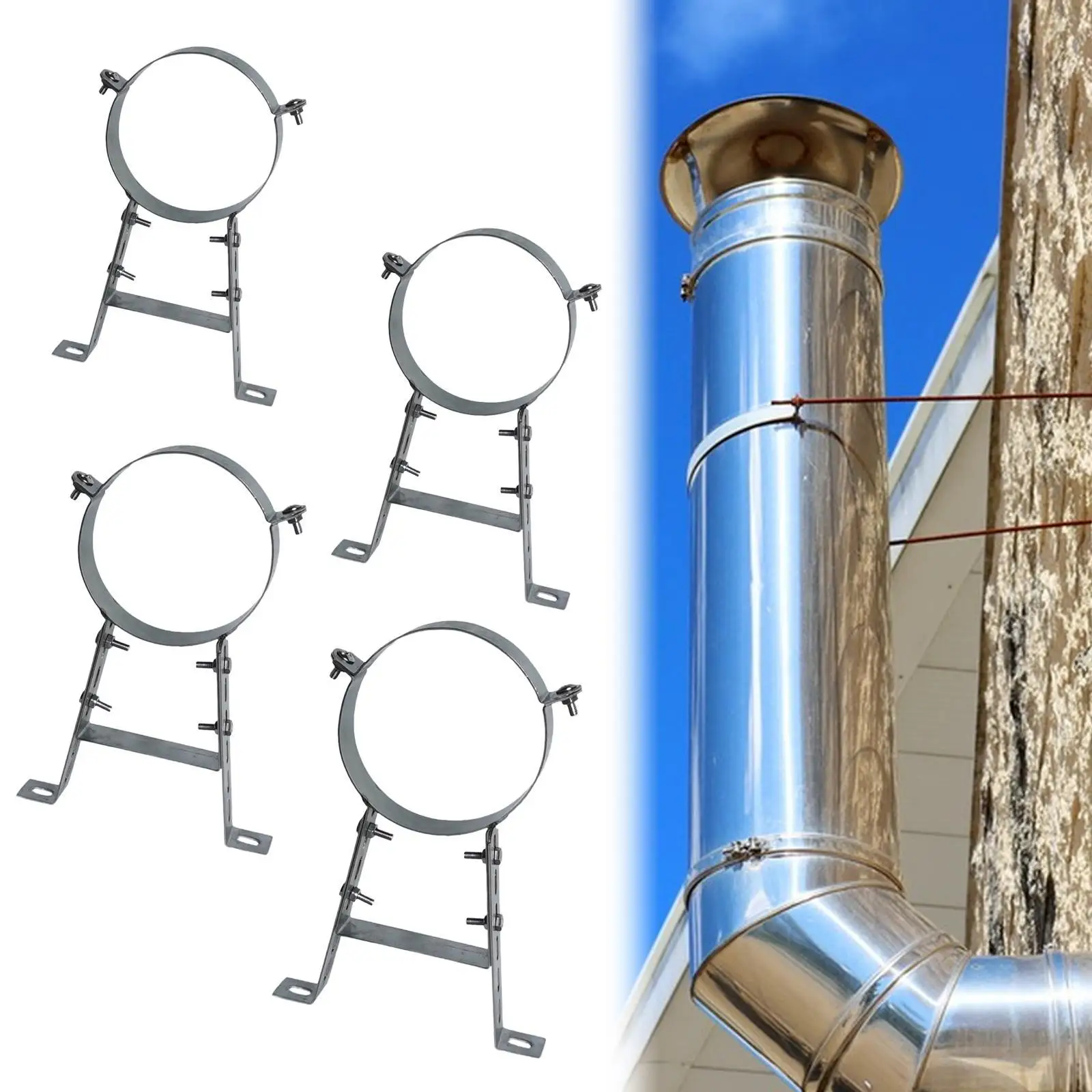

Chimney pipe wall strap, B ventilation wall strap, round pipe support, pipe
