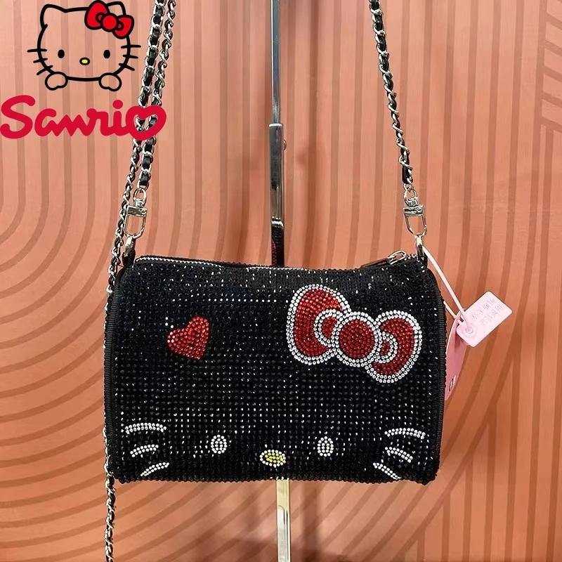 

Hello Kitty New Women's Shoulder Bag Luxury Brand with Diamond Fashion Women's Shoulder Slant Bag Cartoon Cute Mini Women's Bag