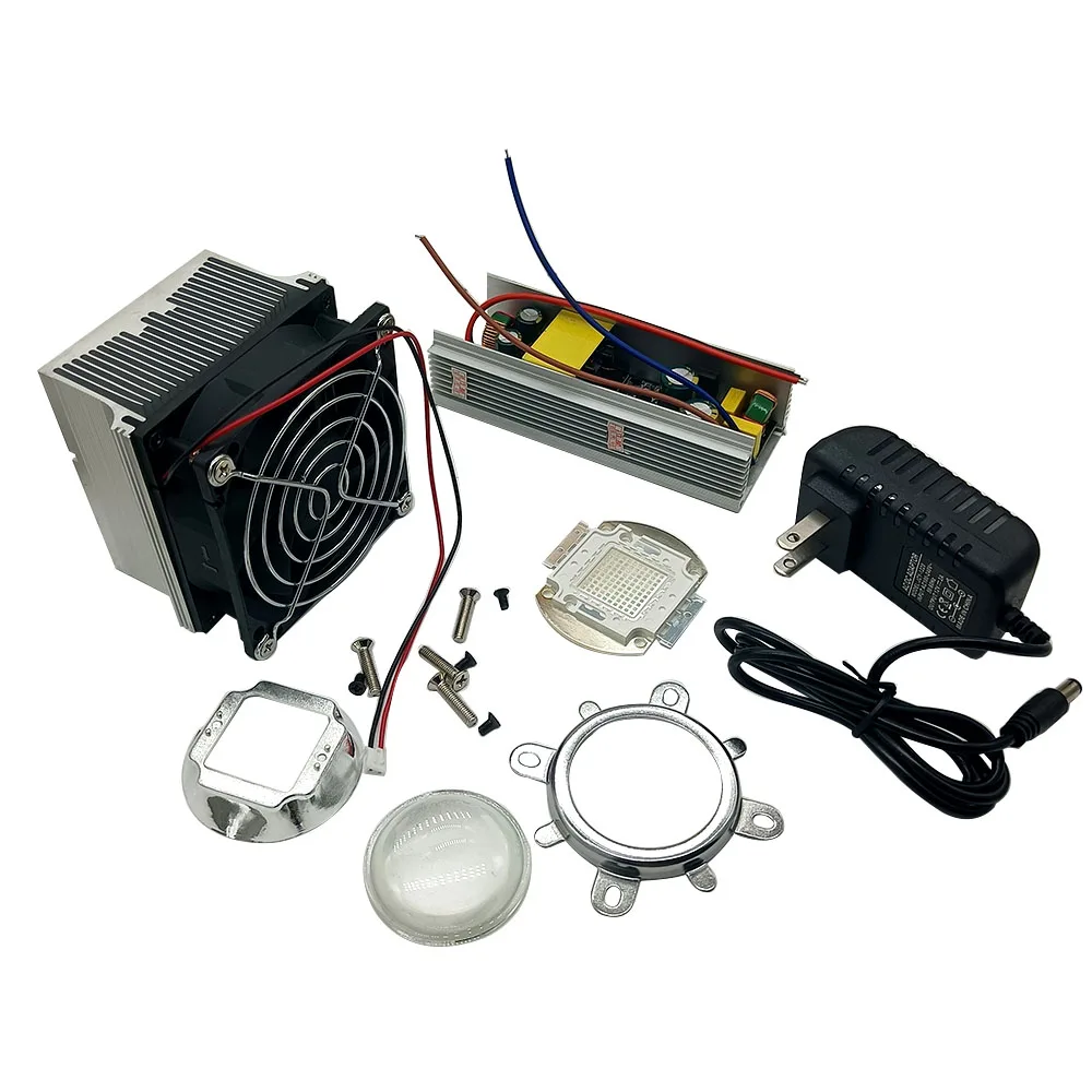 LED 50Watt 395nm -400nm UV Ultra Violet High power LED +50W IP67 Waterproof Driver AC 85-265V +heatsink,lens LED  Kit
