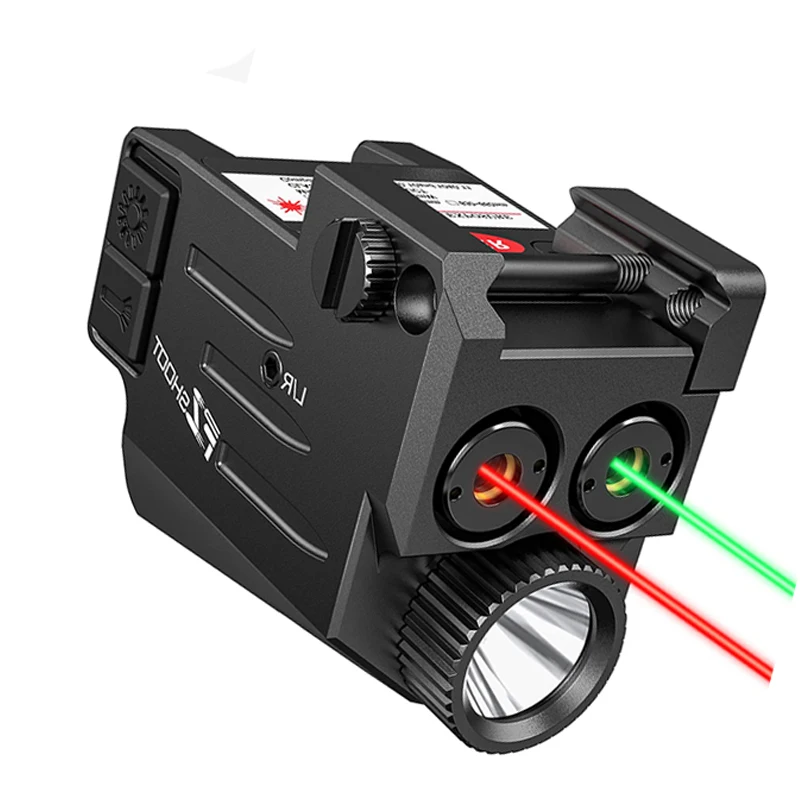 

Flashlight Light Red Green Laser Combo Glock Beam 500 Lumens Pistol For Handgun or Rifle 20mm Picatinny Weaver Rail