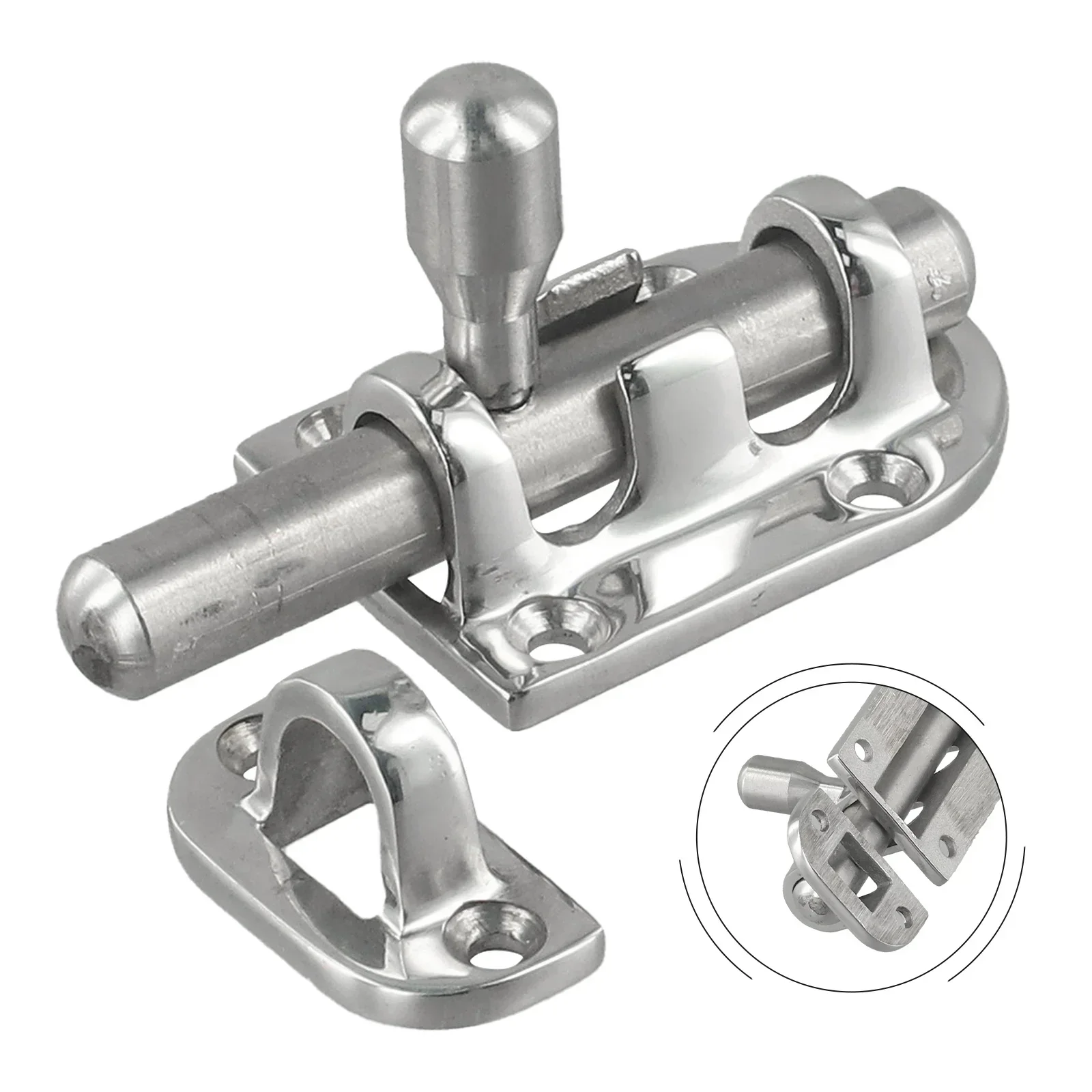 1pec Stainless Steel Marine Boat Door Window Lock Latch Slide Barrel Bolt Clasp