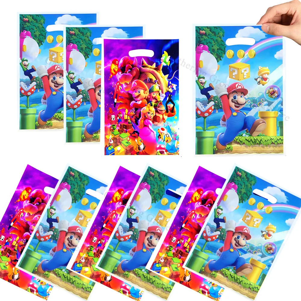 

10/20/30Pcs Mario Luigi Gift Bag Chocolate Cookies Candy Bag Children Boy Birthday Festival Party Supplies Home Party Decoration