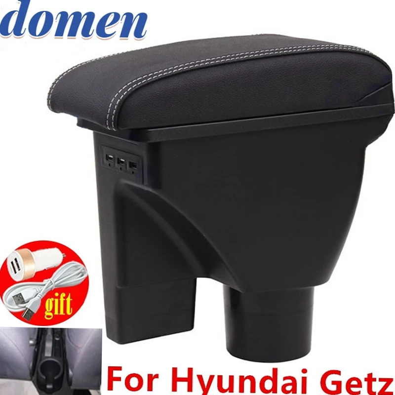 

For Hyundai Getz armrest box double-layer belt 3usb car Universal Central armrest storage box