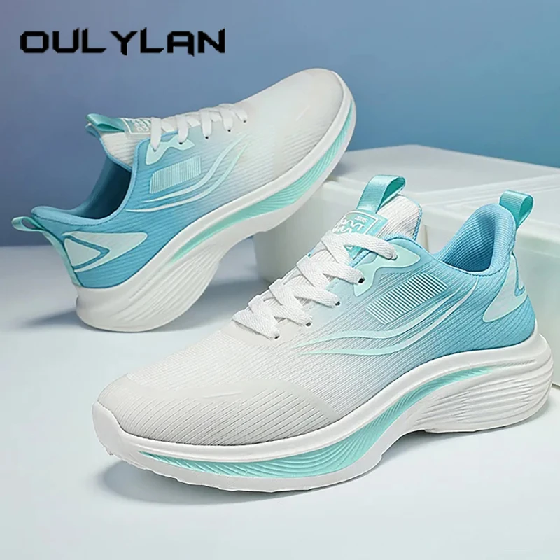 

Oulylan Color Blocking Soft Sole Sneakers Mesh Breathable Antiskid Sport Shoes Men Stylish Wear Resistant Running Footwear