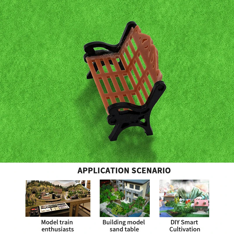 5Pcs Miniature Park Bench 1:75/100/150 Scale Model Chairs Plastic Toys For DIY Sand Table/Dollhouse Garden Decor Craft Ornament