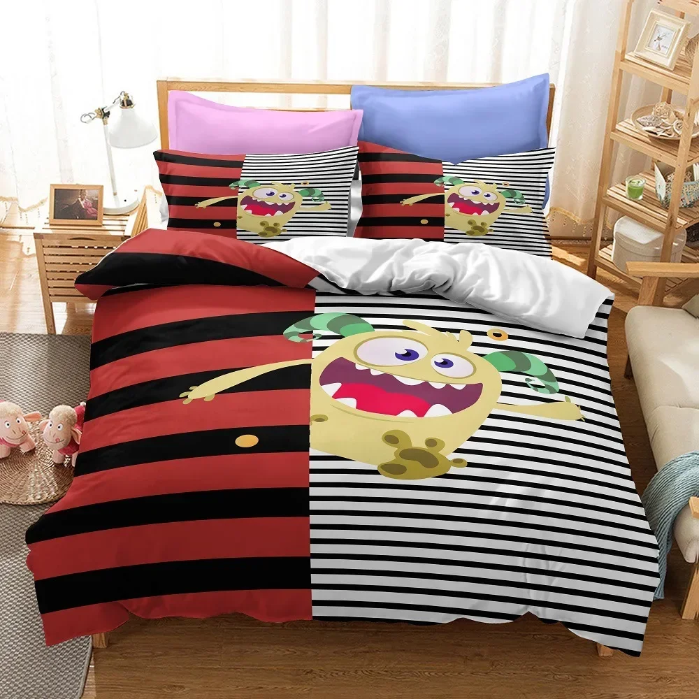 Big Eyed Monster Bedding Set Cute Cartoon 3D Print Comforter Luxury Queen King Single Duvet Cover Set Home Textile Decor Kids