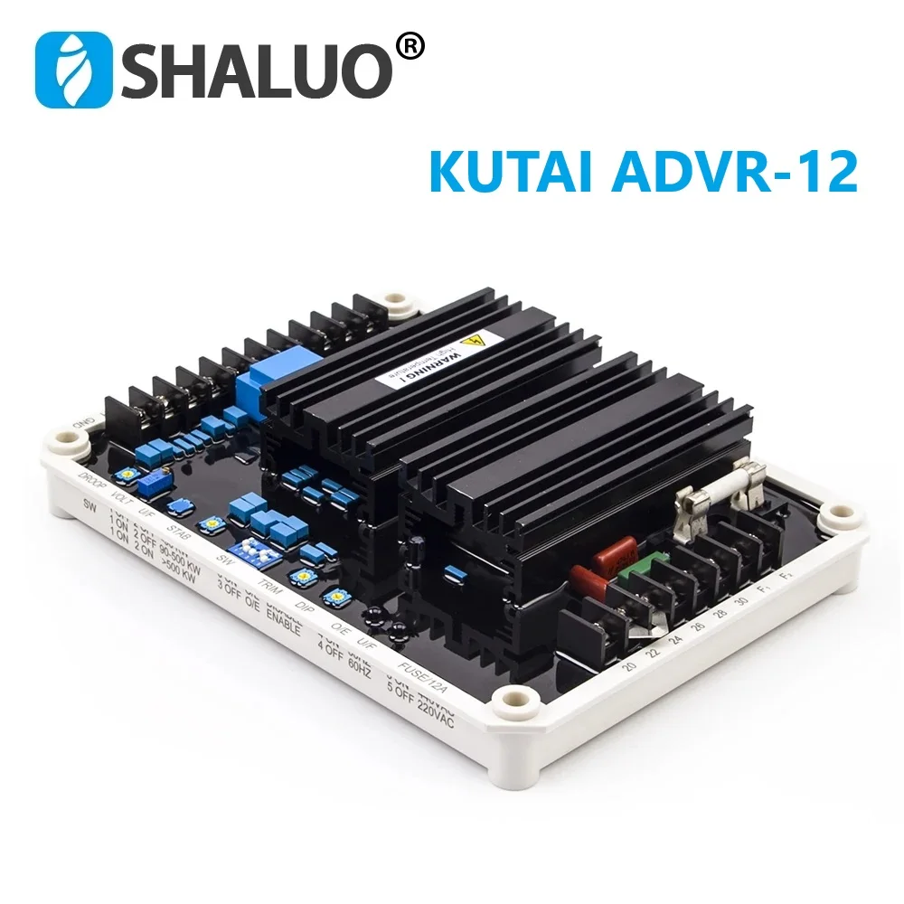 High Grade KUTAI ADVR-12 AVR Generator Automatic Voltage Regulator Stabilizer Single Three Phase Sensing Power Input 12Amp