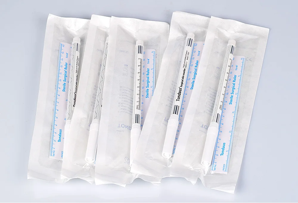 Microb lading Position ierung Augenbrauen Haut Marker Stift Tattoo Haut leicht zu löschen weißen Marker chirurgisches Zubehör mit Mess lineal – Detail 5