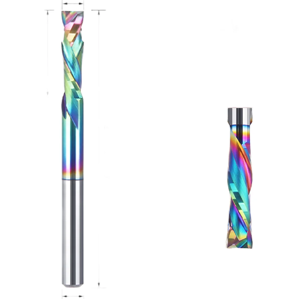 Carbide Double for flute Spiral Router Bit 1/8 Shank with Enhanced Wear Resistance for Wood Routing and CNC Milling Tasks