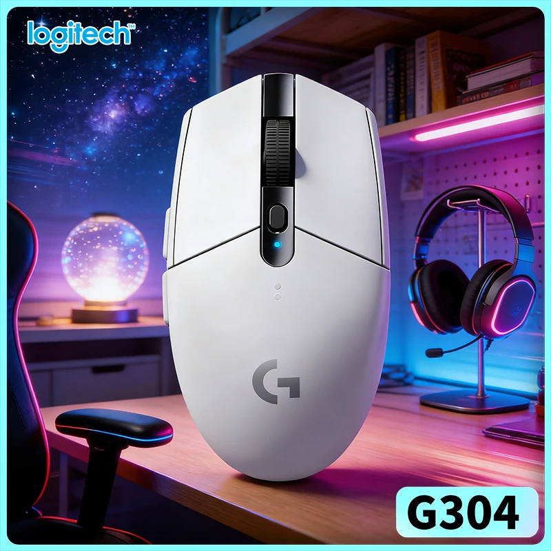 

Logitech G304 Wireless Gaming Mouse 12000 DPI HERO Sensor LIGHTSPEED 1ms 9-Month Battery Accurate Positioning Gamers