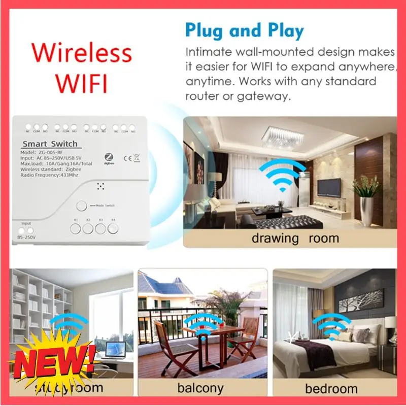 

B17C Tuya Zigbee 4-канальный интеллектуальный датчик переключателя Tuya Zigbee 4-канальный умный переключатель, сенсорный переключатель, реле контроля доступа, контроллер