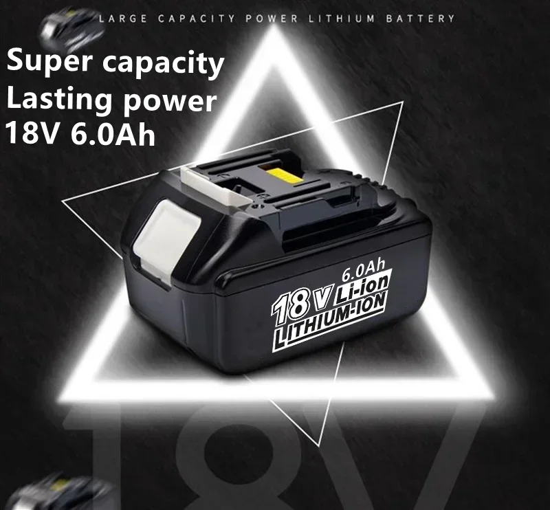 Baterai pengganti BL1860 6000mAh untuk baterai Makita 18V, baterai Lithium-ion untuk baterai Makita 18v BL1840 Bl1830 Bl1850