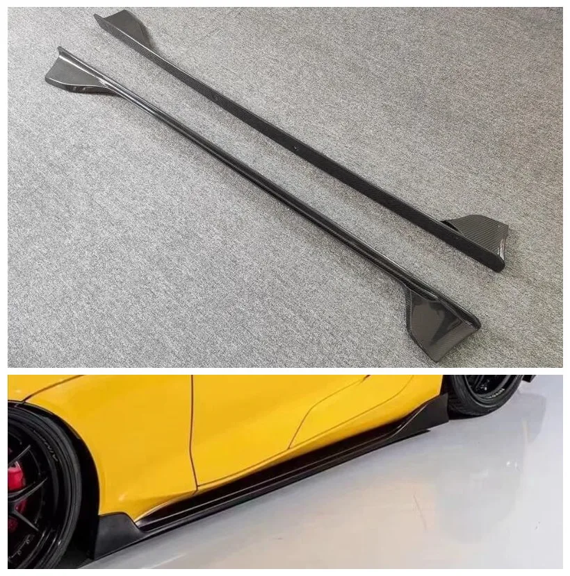 For Toyota Supra 20212022 2023 Real Carbon Fiber Side Skirt Shovel Full Body Kit Auto Modification Parts