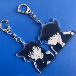 Anime Detective Conan Figures Kudou Shinichi Mouri Ran Cosplay Acrylic Pendant KeyChains Key Ring Decor Bag Couple Fans Gift
