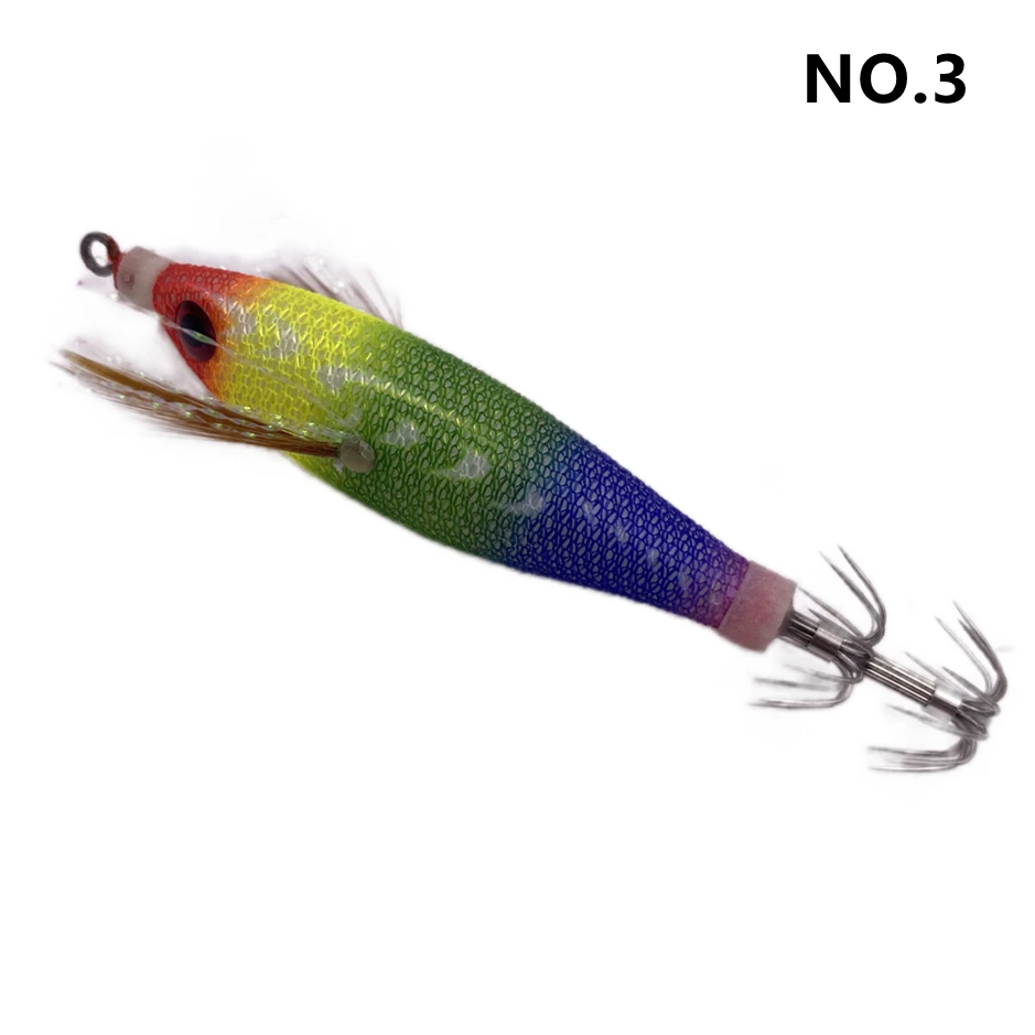 Luminous Wooden Shrimp Squid 6g/80mm EGI Jigging Lure Octopus Shrimp Cuttlefish Squid Fishing lure Bait Japan Hook