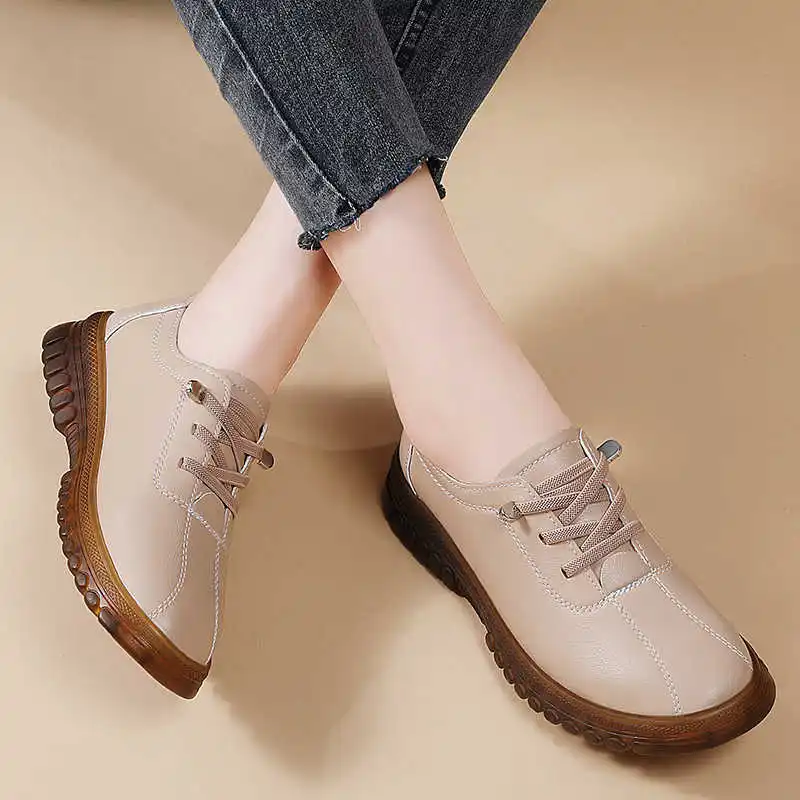 

Synthetic Leather Chamois Women's Sports Shoes Boot Flats Ladies Fashion Sneakers For Lady High-quality Street Pas Cher