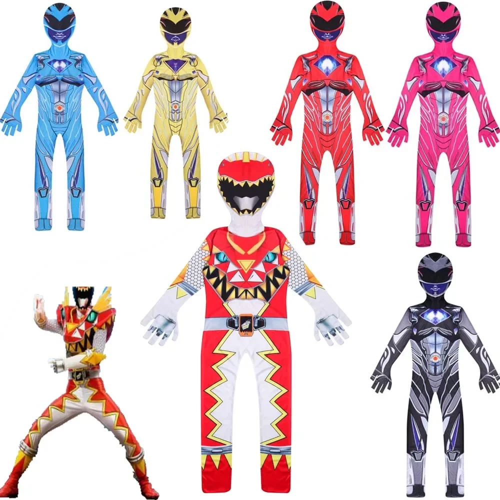 Power mecha cinco besta super figuras de ação rangers batalha neuro força mística crianças cosplay macacões trajes de halloween para crianças