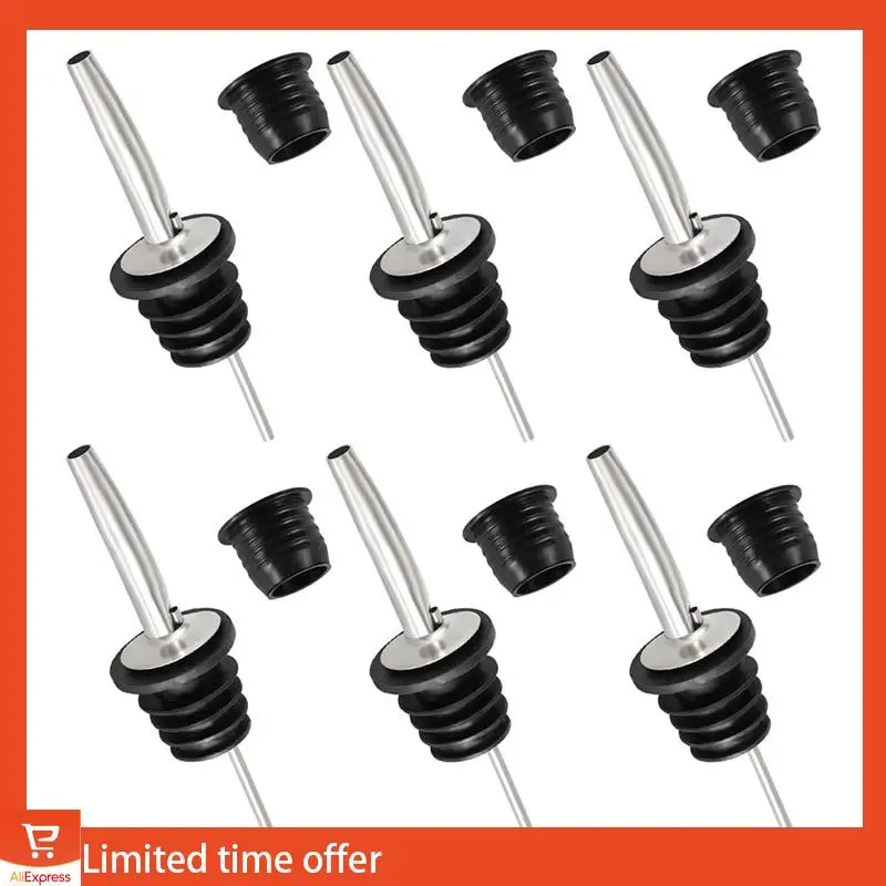 Bec verseur et adaptateurs pour liqueur frais, verseurs de bouteille pour becs de vitesse d'alcool, bec d'huile d'olive en acier inoxydable, verseurs d'alcool, 12 pièces