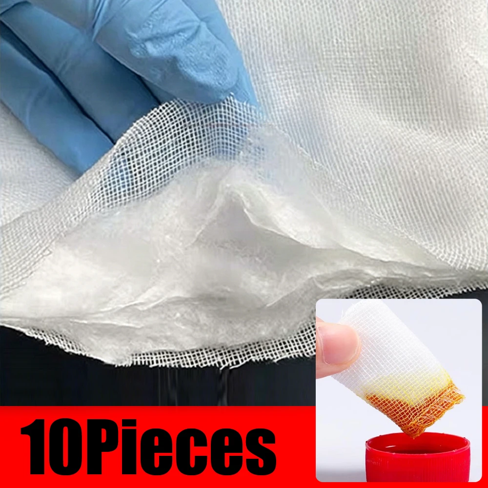 

10 шт. белых мягких марлевых подушечек с хлопковым слоем, впитывающие, большого размера, медицинские стерильные, для защиты ран, перевязочные подушечки