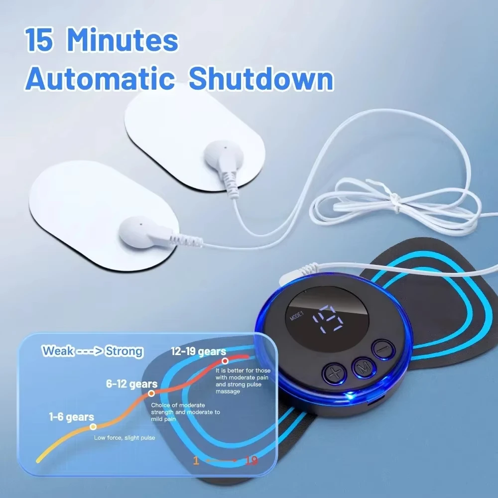 เครื่องนวดคอไฟฟ้าขนาดเล็กพร้อมแผ่นแพทช์กระตุ้นกล้ามเนื้อควบคุมระยะไกล ออกแบบมาเป็นพิเศษสําหรับร่างกายหลังส่วนคออย่างดี