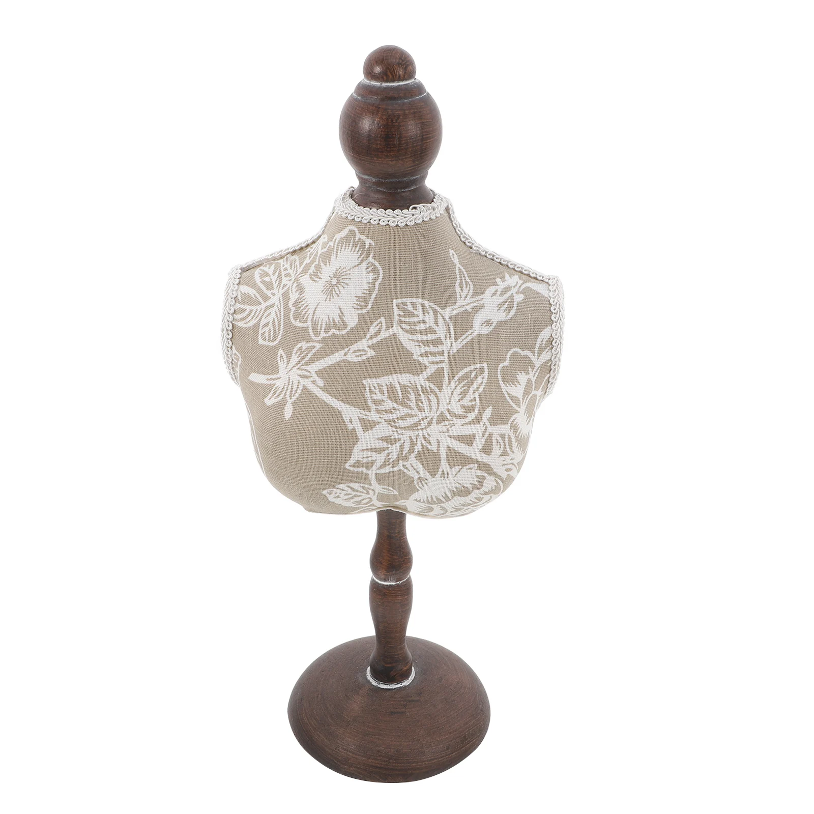 

Necklace Jewelry Display Stand Vintage Gray Pattern Decorative Bust Mannequin Chains Organizer Necklace Display Holder Stand